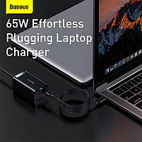 Зарядний пристрій Baseus GaN3 Pro GaN 2 x USB Type C 2 x USB 65 W PD з кабелем Black, фото 11