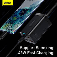 Зарядний пристрій Baseus GaN3 Pro GaN 2 x USB Type C 2 x USB 65 W PD з кабелем Black, фото 9
