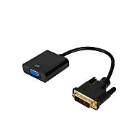 Адаптер переходник DVI-D to VGA Dual Link мониторный конвертор для видеокарты на кабеле 1080P