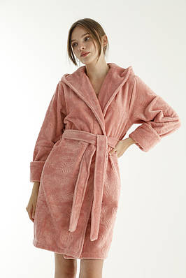 Турецький Жіночий Халат Nusa 8665 Пудровий