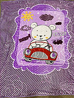 Дитячий теплий подвійний двосторонній плед рукавичка ковдру відмінну якість 100х130 см Фіолетовий