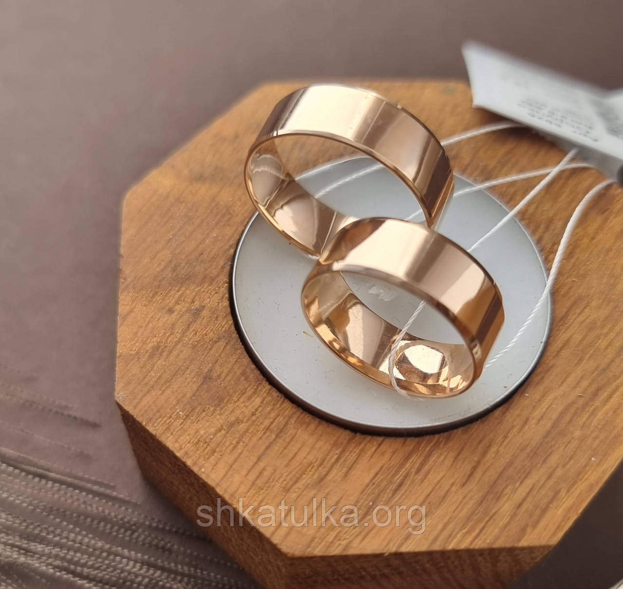ᐉ Обручальные кольца серебряные с позолотой пара гладкие широкие 8 мм ...