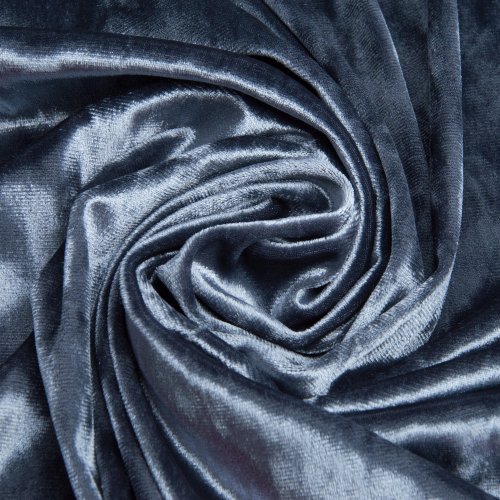 Тканина оксамит Li т/синій V-40 сіра