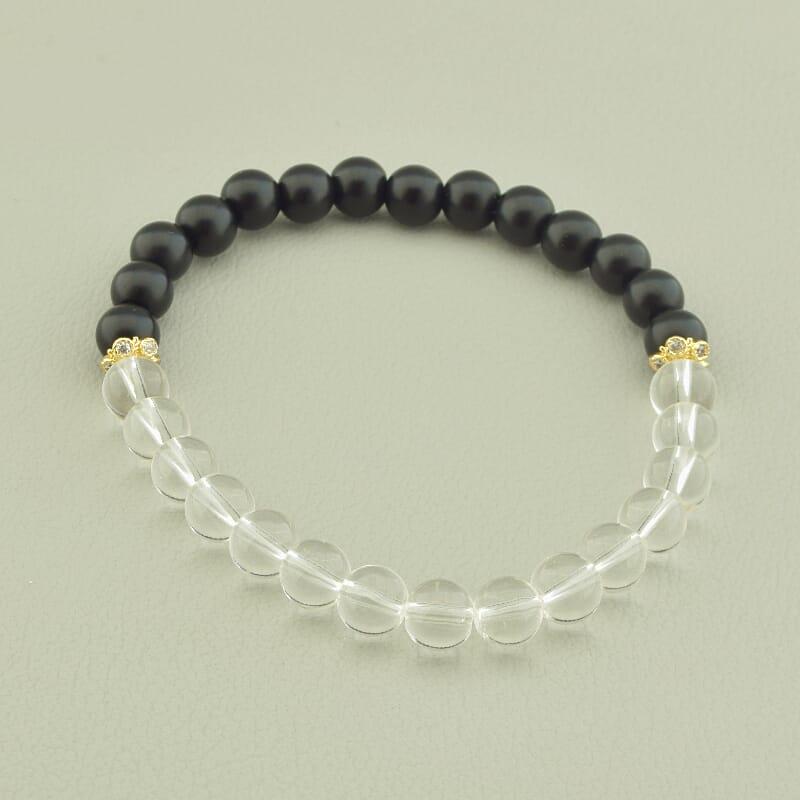 Браслет Гірський кришталь,Шунгіт 17 см., фото 1