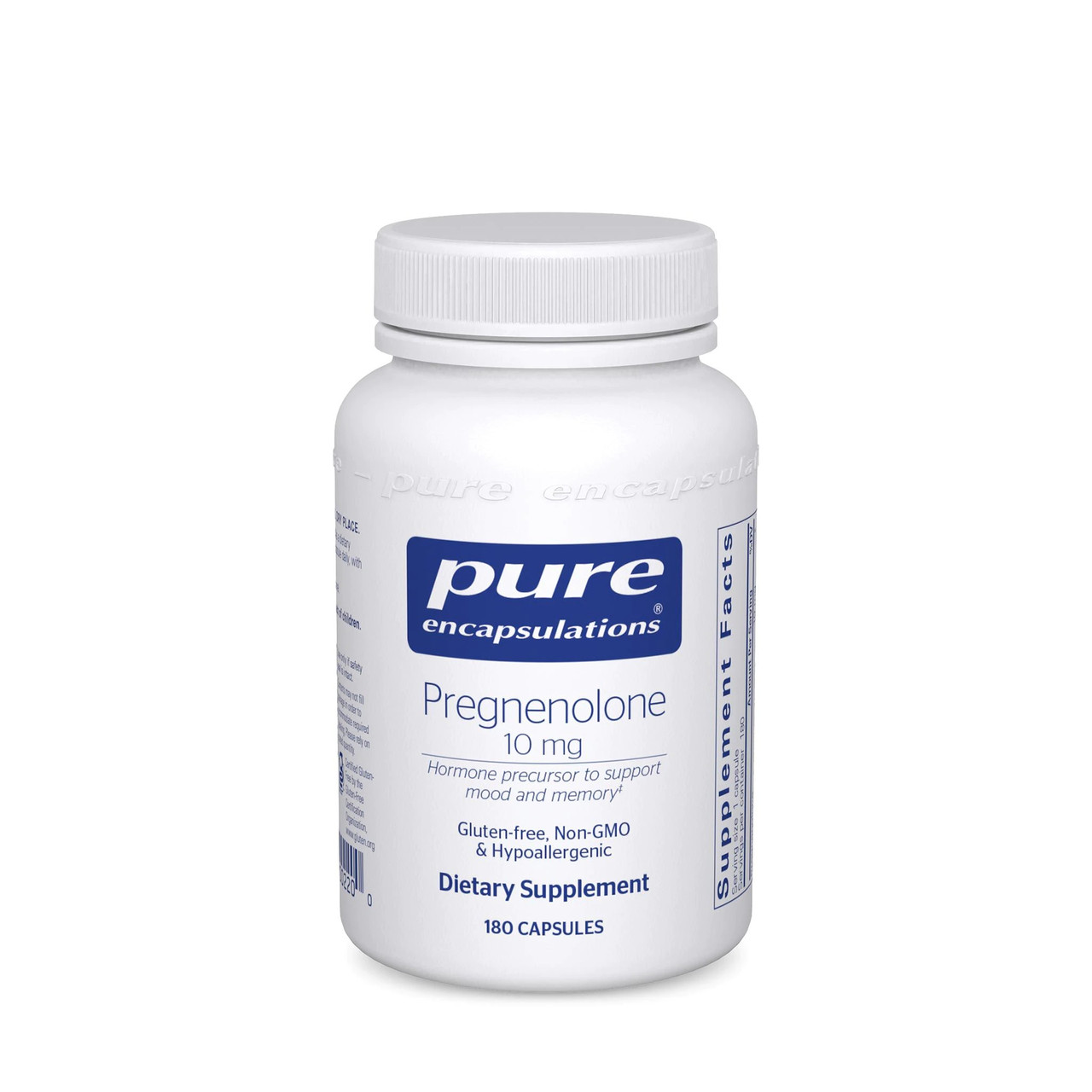 Прегніон 10 мг, Pregnenolone, Pure Encapsulations, 180 капсул BX088