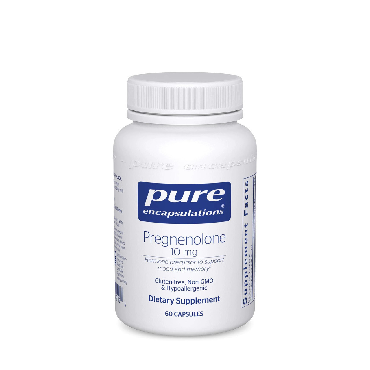 Прегніон 10 мг, Pregnenolone, Pure Encapsulations, 60 капсул BX033