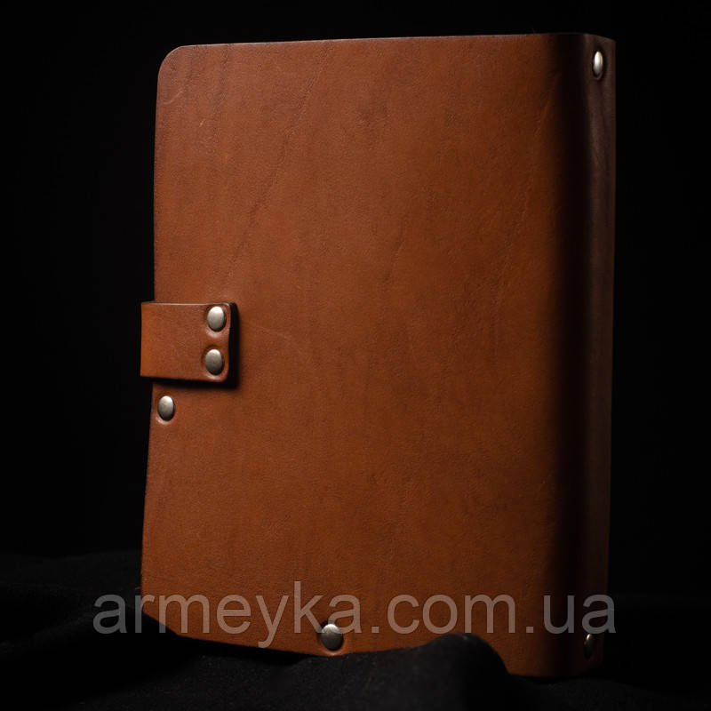 Блокнот, ежедневник а5 (ручной работы), дбр, темно-коричневый, натуральная кожа, UA - фото 3 - id-p1691636659