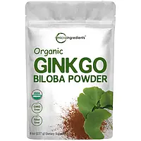 Microingredients Organic ginkgo biloba powder, 8 ounces экстракт органического гинкго билоба в порошке, 227г