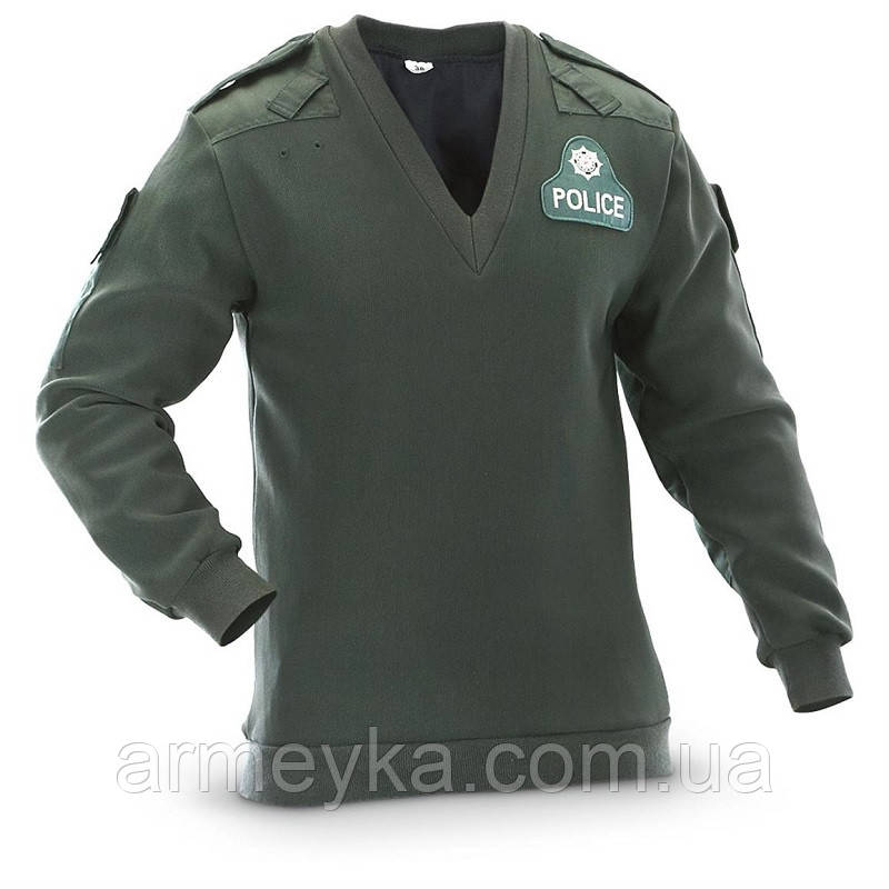 Джемпер мембранний, v-воріт олива 83% nylon, 15% cotton, 2% lycra оригінал Ірландія