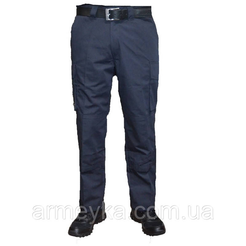 Штани police blue trousers home office темно-синій ripstop, оригінал Британія