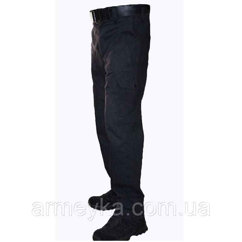 Штани police lightweight чорна бавовна оригінал