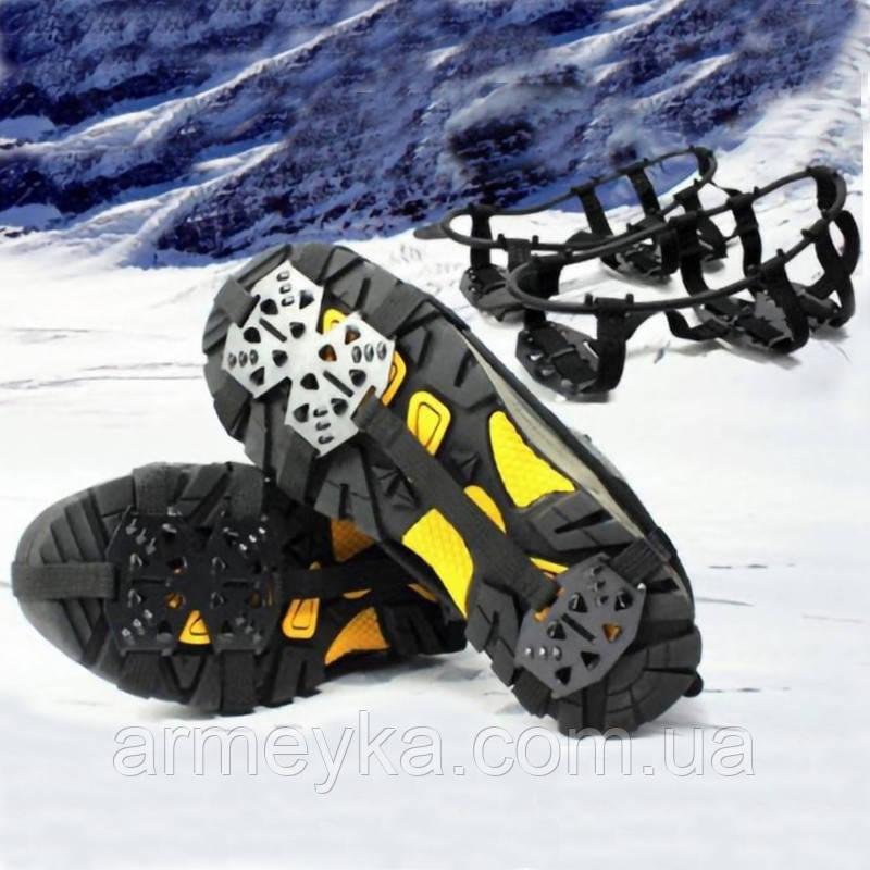 Ледоступы, ледоступы crampons anti-skid shoe cover черный комбинированный 444545 китай m (34-39)(р), черный, - фото 1 - id-p1691656477