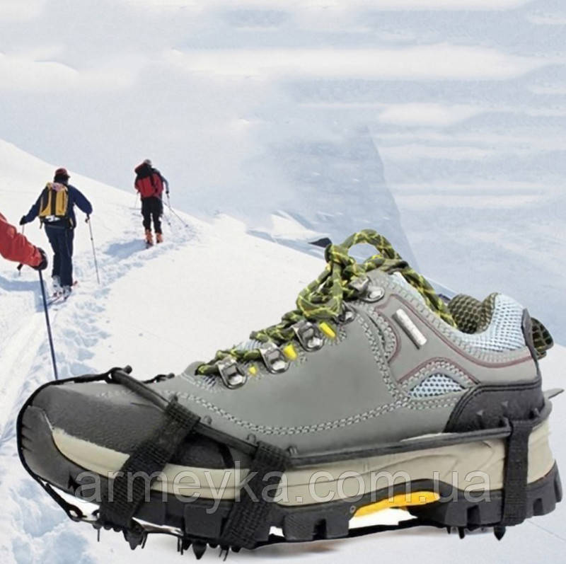 Ледоступы, ледоступы crampons anti-skid shoe cover черный комбинированный 444545 китай m (34-39)(р), черный, - фото 2 - id-p1691656477