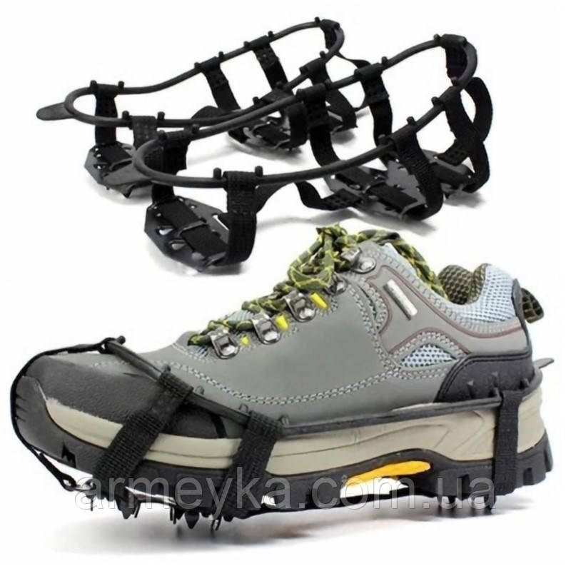 Ледоступы, ледоступы crampons anti-skid shoe cover черный комбинированный 444545 китай m (34-39)(р), черный, - фото 5 - id-p1691656477