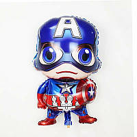 Шар фольгированный фигурный 80х45 см Мстители Капитан Америка Синий