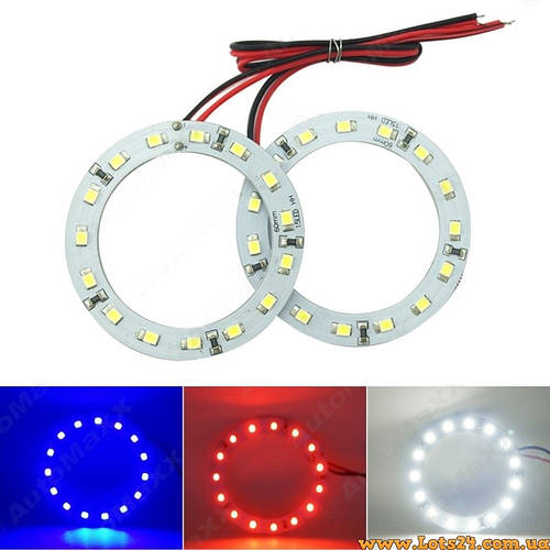 Купить Ангельские Глазки LED 60мм красные на фары БМВ ВАЗ Мазда Форд ...