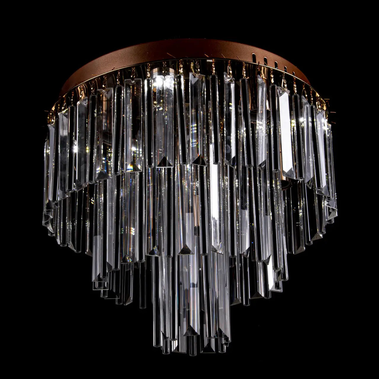 Скляна люстра на 5 ламп з вбудованим LED підсвічуванням на пульті управління PM-E2803/5+4/FG/LED, фото 1