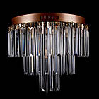 Скляна люстра на 5 ламп з вбудованим LED підсвічуванням на пульті управління PM-E2803/5+4/FG/LED, фото 3