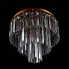 Скляна люстра на 5 ламп з вбудованим LED підсвічуванням на пульті управління PM-E2803/5+4/FG/LED, фото 4