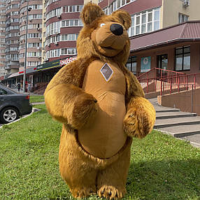 Ростовий костюм ведмедя Грізлі – надувний аніматорський костюм 2,6 м, вентилятор, акумулятор, фото 1