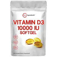 Microingredients Vitamin D3, 500 Softgels, витамин д3, 500 желатинових капсул