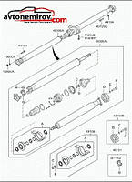 КАРДАННИЙ ВАЛ HYUNDAI, KIA TUCSON 2004-2010, SPORTAGE 2 2005-2010, ЗАДНІЙ, L=1962ММ