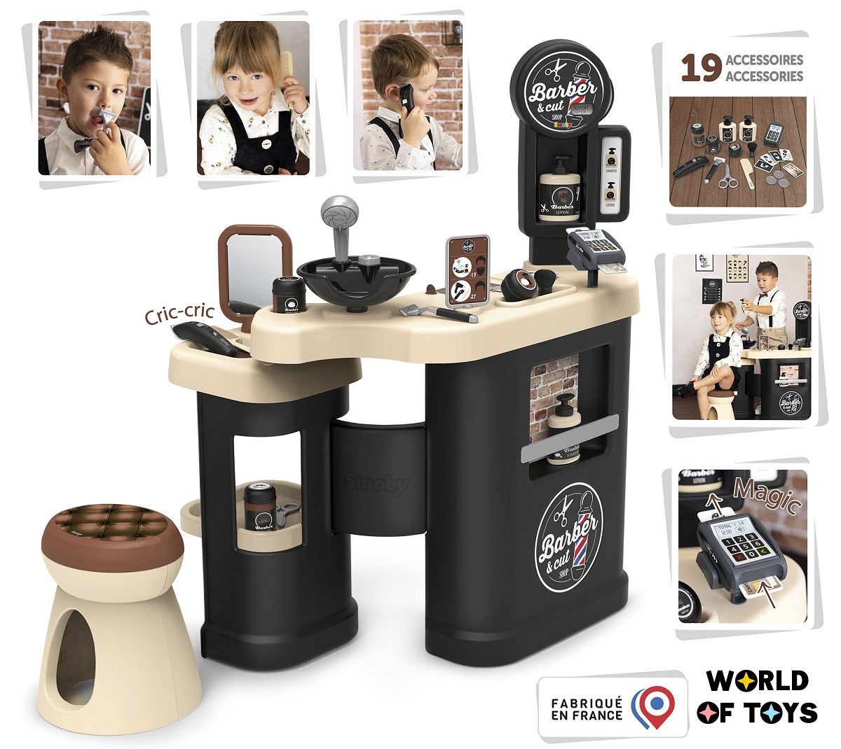 Ігровий набір Smoby Toys Барбер Шоп із дзеркалом та набором перукаря (320243)