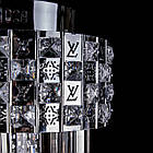 Кришталева люстра зі скляними підвісками на 3 лампи хром PМ-E2800/3/CH, фото 2