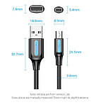 Кабель Vention Mini USB 2.0 для зарядки та передачі даних 480Mbps 0,5 м Чорний COMBD, фото 5