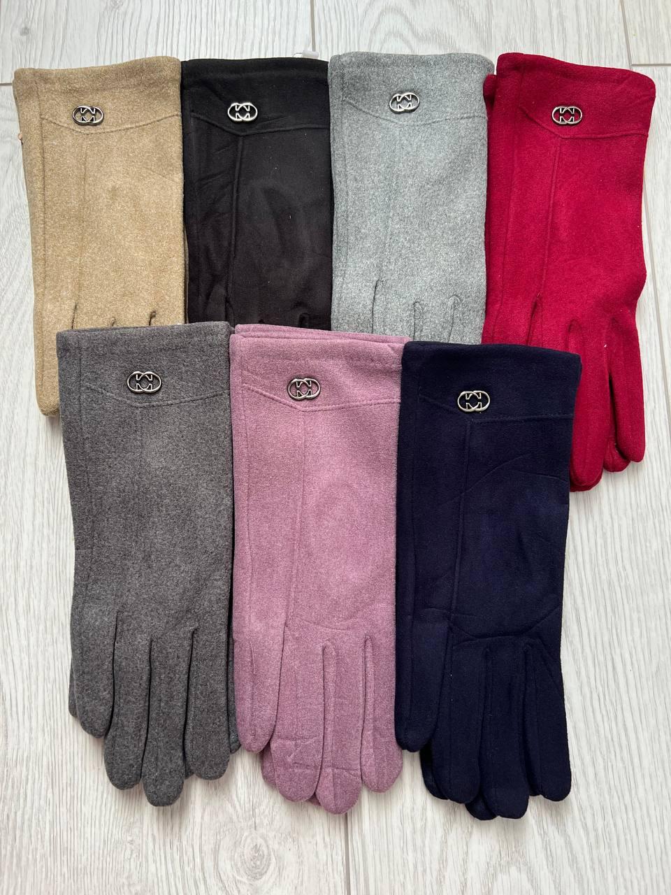 Женские сенсорные перчатки бархат/флис оптом разные цвета - фото 1 - id-p1480595233