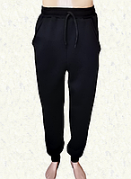 Спортивные штаны зимние черные - 100% Хлопок р.46