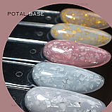 Молочна база камуфлююча  iз золотою поталлю Potal base для нігтів Global Fashion 8 ml №07, фото 7
