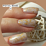 Молочна база камуфлююча  iз золотою поталлю Potal base для нігтів Global Fashion 8 ml №07, фото 5