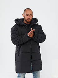 Чоловіча тепла куртка з капюшоном 8111 (44-46, 48-50, 52-54) (кольори: чорний) СП
