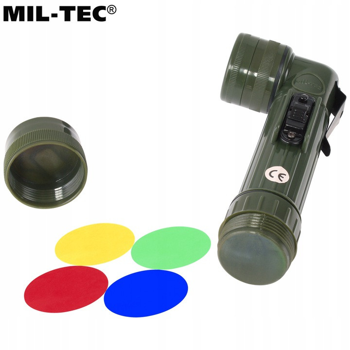 Ліхтар військовий тактичний Mil-Tec US Army 4 Filtry oliv 17 см