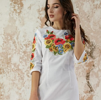 Женское платье вышиванка "Украинский букет" 44 р