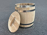 Дубова Бочка для Засолювання 200 л. Бочка для Ферментації Капусти, Яблук, Моркви. Нержавіючі Обручі, фото 4