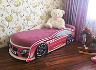 Ліжечко-машина BMW рожеве