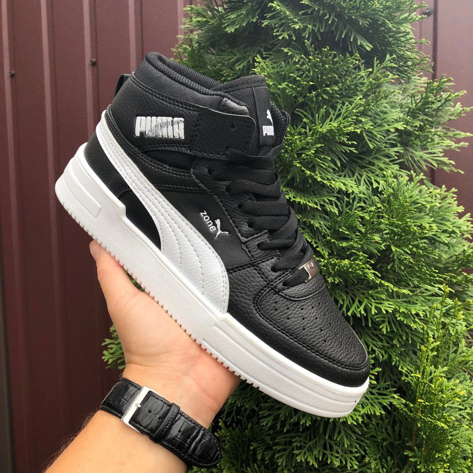 Жіночі кросівки Puma Zone шкіряні стильні молодіжні чорно-білі