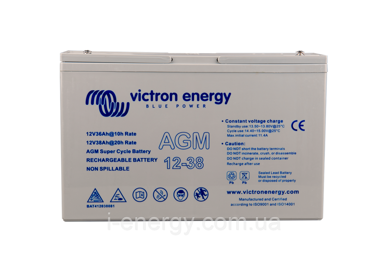 Акумулятор 12V/38Ah AGM Deep Cycle Battery BAT412350084 Victron Energy 12В 38Аг
