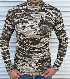 Чоловіча піксельна водолазка гольф із м'якого теплого трикотажу на тонкому флісі