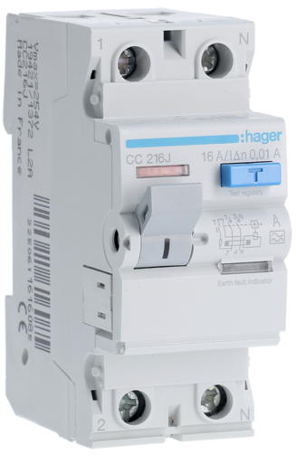 Диференціальне реле Hager CDA216D 2P 16A 10mA