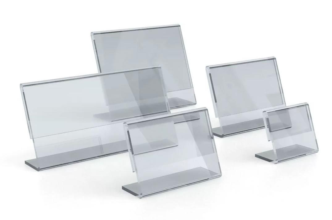 Цінник L-подібний 65 x 101 x 1.8 мм. горизонтальний