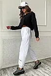 Легкі штани з трикотажу спів вільного крою 42-48 розміри білий і чорний, фото 5