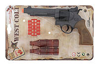 Игрушечный пистолет Edison Giocattoli West Colt 28см 8-зарядный с мишенью и пульками (465/32) amc