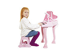 Дитяче піаніно синтезатор Baoli "Маленький музікант" з мікрофоном і стільчиком 37 клавіш (рожевий) amc