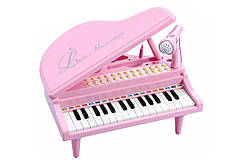 Дитяче піаніно синтезатор Baoli "Маленький музікант" з мікрофоном 31 клавіша (рожевий) amc