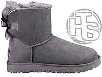 Женские ботинки UGG Mini Bailey Bow II Boot Grey 190108141016