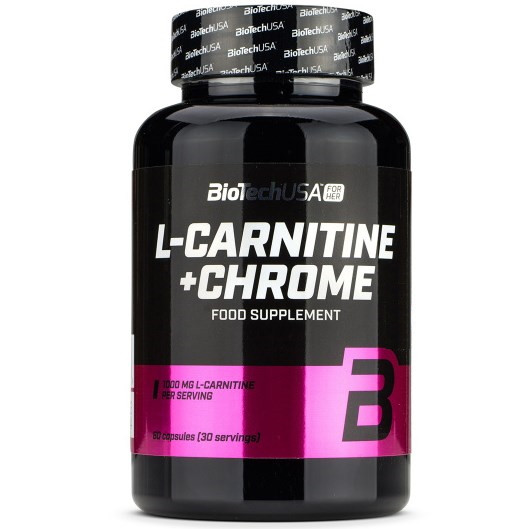 Л-Карнітин Biotech USA L-Carnitine + Chrome (60 капсул.)