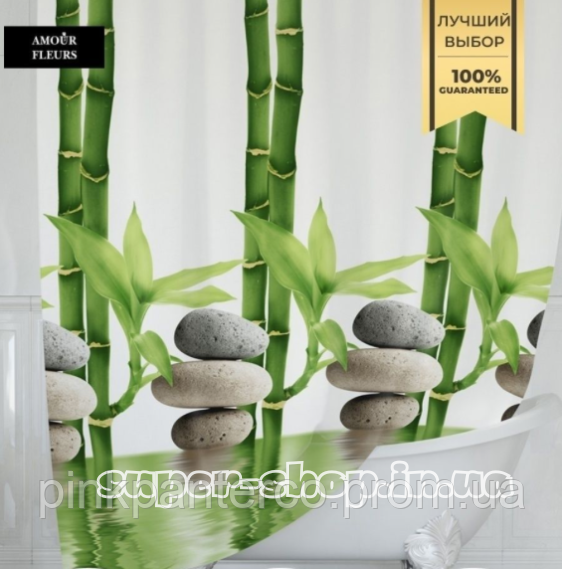Шторка для душу поліестер Тропік 120х200 см Bamboo